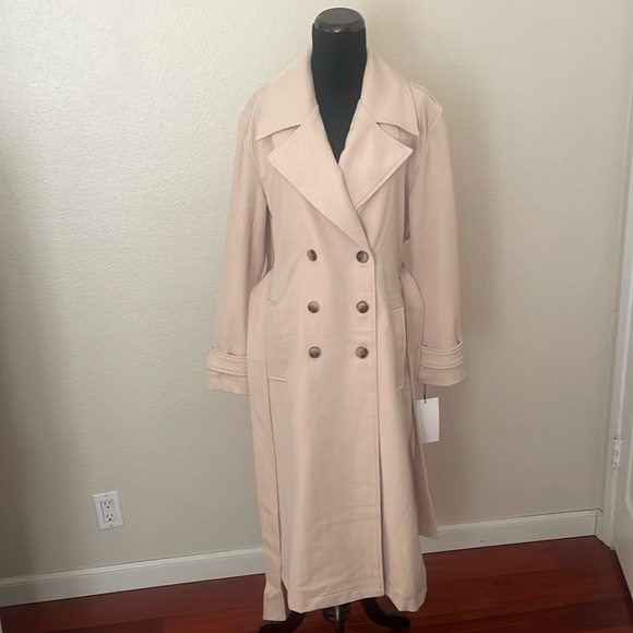 New Beware Bagatelle Collection Beige Tan Natural Trench Coat - Picture 13 of 17